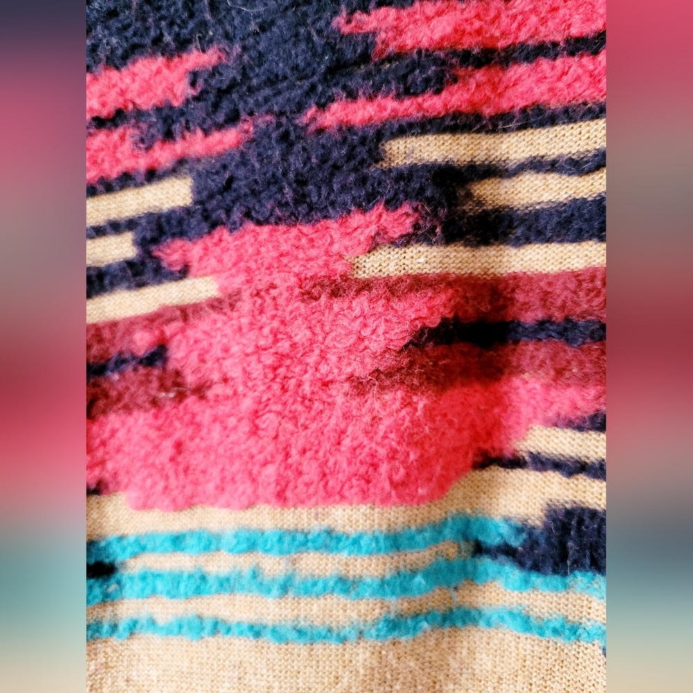 Lucky Brand Aztec Vibrant Striped Cotton Blend Drape Hi-Lo Cardigan 3X - Picture 12 of 16